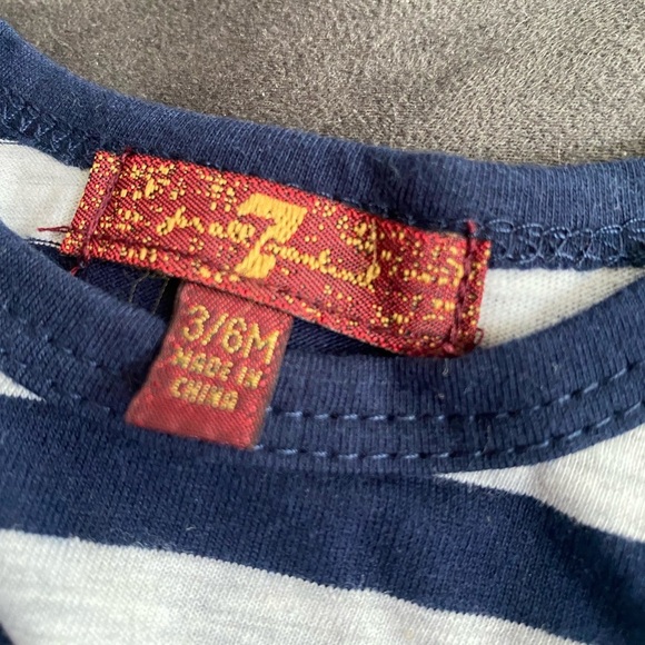 2 🆕 SEVEN for ALL MANKIND long sleeve onesies! One jersey, one striped!💙🤍💙 - Picture 3 of 5